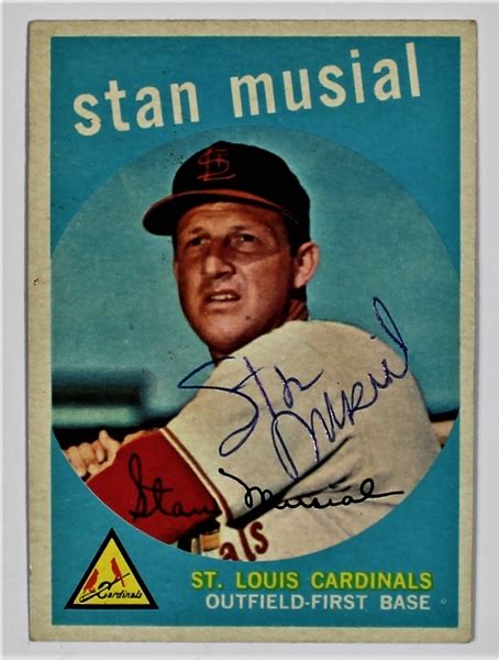 Lot Detail Topps Stan Musial Signed Cardinals Card