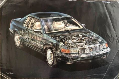 Cadillac Cutaway Showroom Poster Dealership Display Artist David Kimble