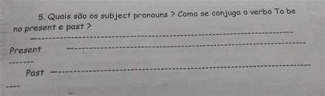 Resolvido Quais são os subject pronouns Como se conjuga o verbo To be