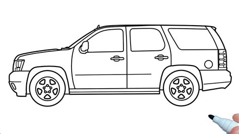 How To Draw A Chevrolet Tahoe 2009 Step By Step Youtube