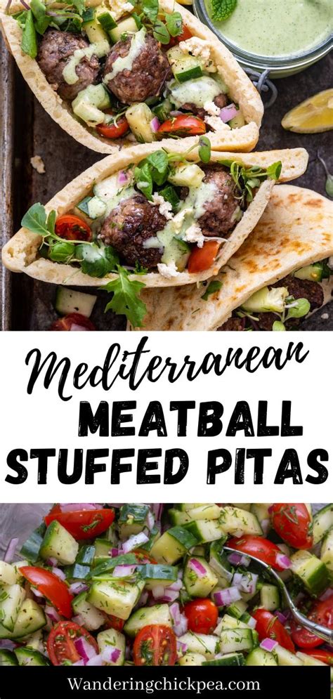 Mediterranean Meatball Pitas With Mint Yogurt Sauce Recipe