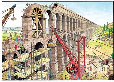 Modern Roman Construction And Ancient Roman Ruins