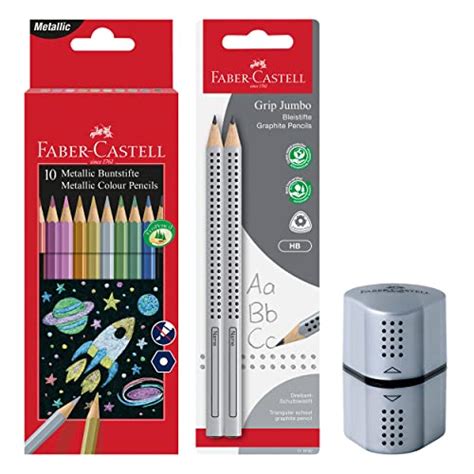 Faber Castell 205028 School Set Mit Buntstifte Set Metallic