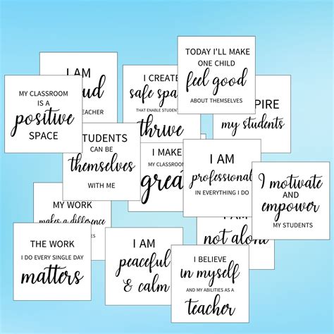 Teacher Affirmation Cards Printable Affirmations For Etsy Australia