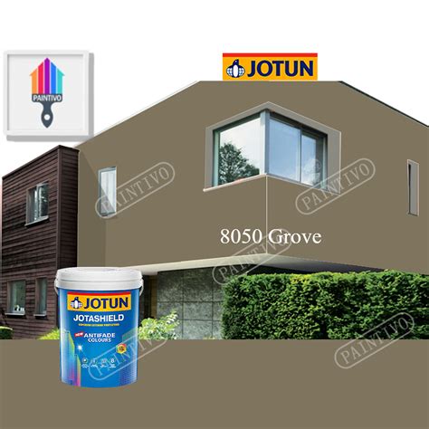 8050 Grove 1l Jotun Jotashield Antifade Olive Colour Outdoor Wall Paint