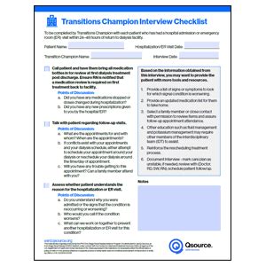 Transitions Champion Interview Checklist Resourcehub Exchange