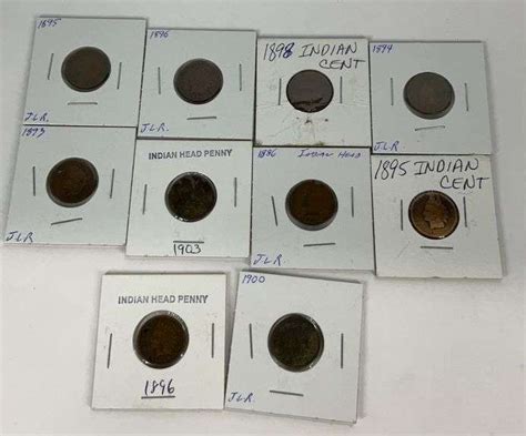 10 Indian Head Pennies Mixed Dates Hash Auctions