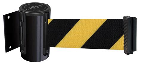 Tensabarrier Yellow Black Chevron Black Retractable Belt Barrier