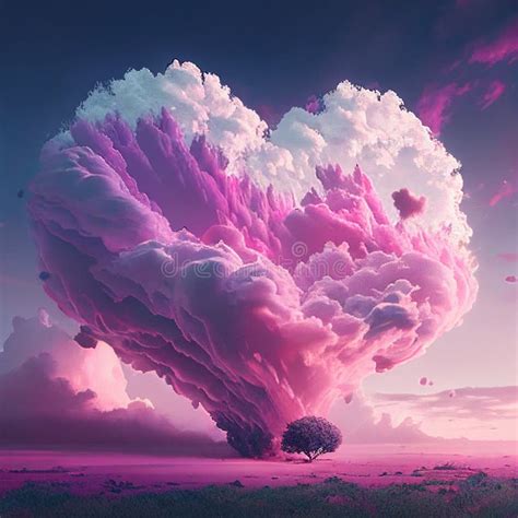 Pink Heart Clouds