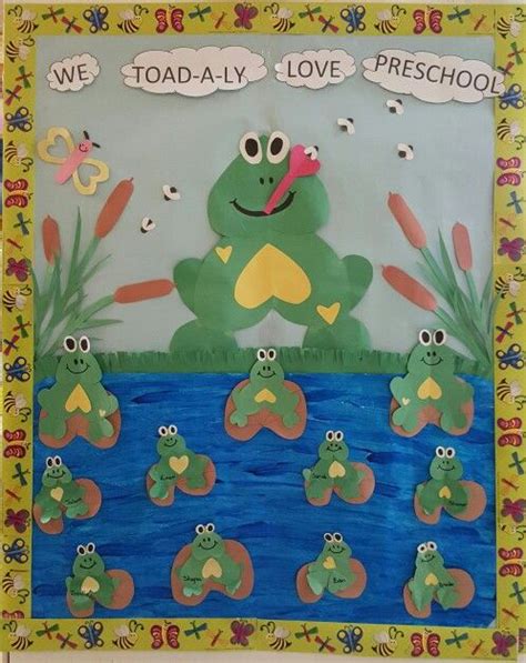 Valentine S Day Classroom Bulletin Board Frog Classroom Decorations Preschool Bulletin Boards