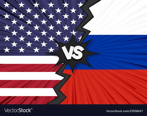 Usa versus russia flag Royalty Free Vector Image