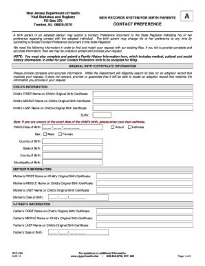 Fillable Online State Nj Contact Preference Bformb State Of New