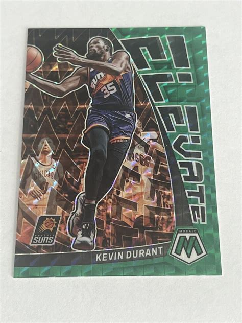 2022 23 Panini Mosaic Kevin Durant Elevate Insert Green Prizm Parallel