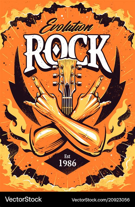 Rock poster design template Royalty Free Vector Image