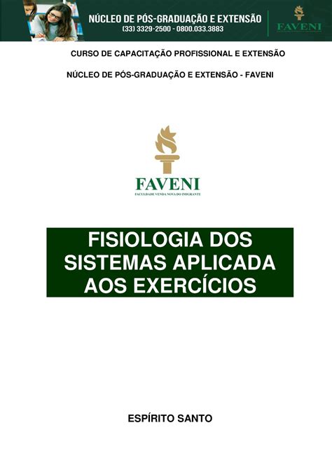 Fisiologia Do Exercicio Curso De Capacita O Profissional E Extens O