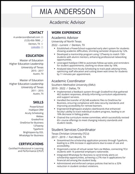 5 Academic Advisor Resume Examples That Worked In 2025