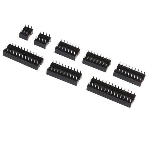 66Pcs Box DIP IC Sockets Solder Type Socket Kit 6 8 14 16 18 20 24 28