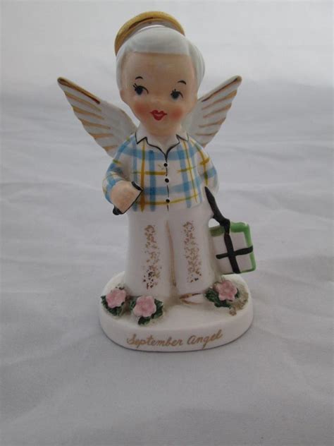 Vintage Napco Labeled Birthday Angel September Girl Figurine 1945622899