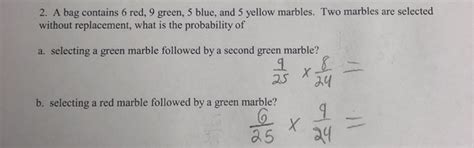 Solved 2 A Bag Contains 6 Red 9 Green 5 Blue And 5 Chegg