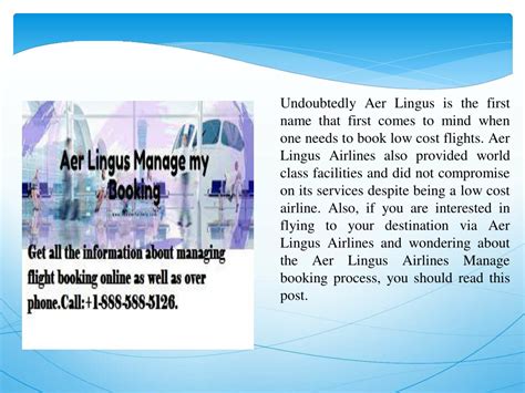 PPT Aer Lingus Airlines Manage Booking PowerPoint Presentation Free