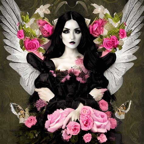 Natalie Shau Gothic Mature Angel Fairy Woman Painting · Creative Fabrica