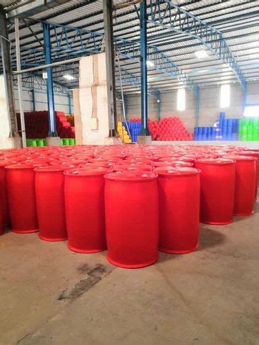 Cylindrical L Red Hdpe Plastic Drum For Chemical Storage Capacity