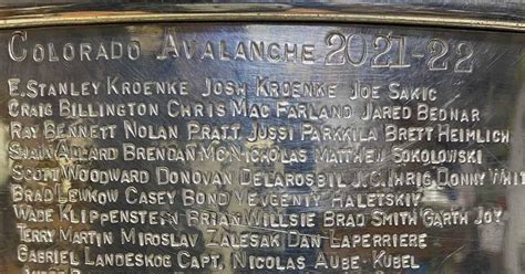 Avalanche championship winners get names engraved on Stanley Cup - CBS ...