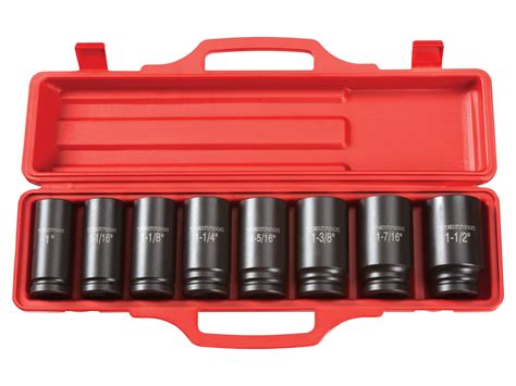 Inch Drive Deep Point Impact Socket Set Inch Piece Tekton