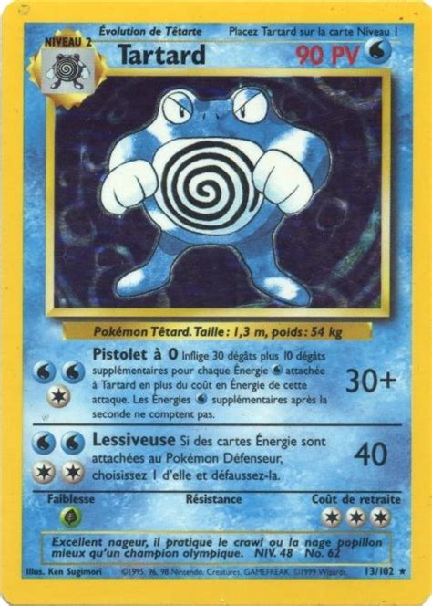 Tartard Holographique carte Pokémon 13 102 Set de Base