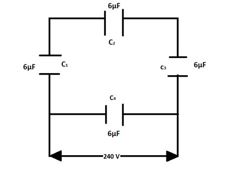 A Network Of Four Capacitors Of 6F Each Is Connected Class 12 Physics