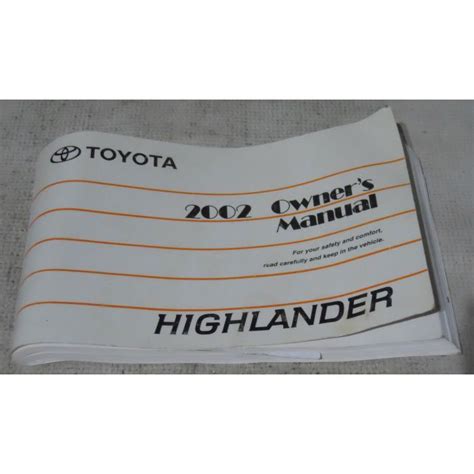 Toyota Highlander Factory Original Oem Owner Manual User Owners