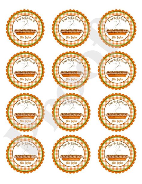 Pecan Pie Stickers Kitchen Stickers Kitchen Labels Baking Etsy