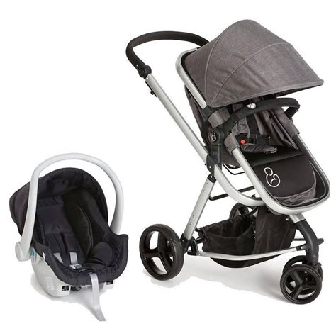 Carrinho Travel System Tessy Moisés Cinza 1045CZ Galzerano 3 rodas