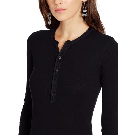 Polo Ralph Lauren Cotton Long Sleeved Henley In Black Lyst