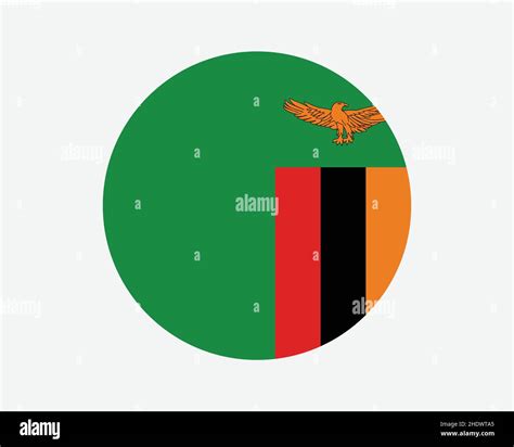 Zambia Round Country Flag. Zambian Circle National Flag. Republic of ...