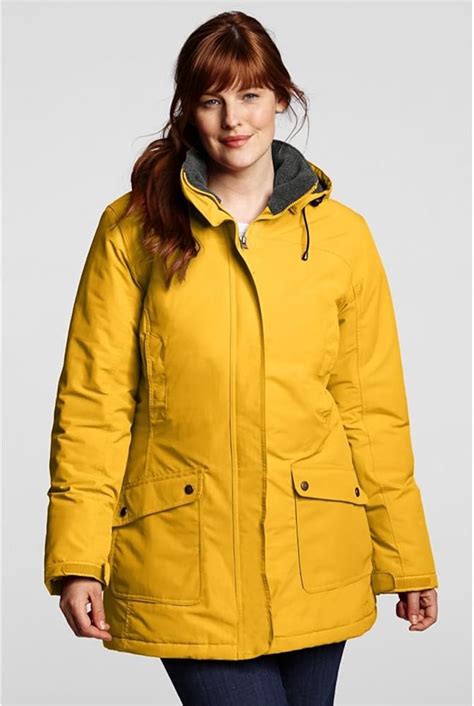 Lands End Womens Plus Size Classic Squall Parka 3x Sunset Gold At