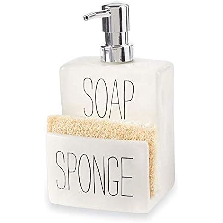 Amazon Zccz Soap Dispenser With Sponge Holder Marble Look Liquid