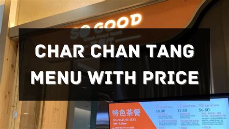 So Good Char Chan Tang Menu with Price 2025 Singapore [UPDATED]