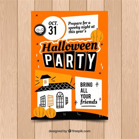 P Ster De Fiesta De Halloween Dibujado A Mano Vector Gratis