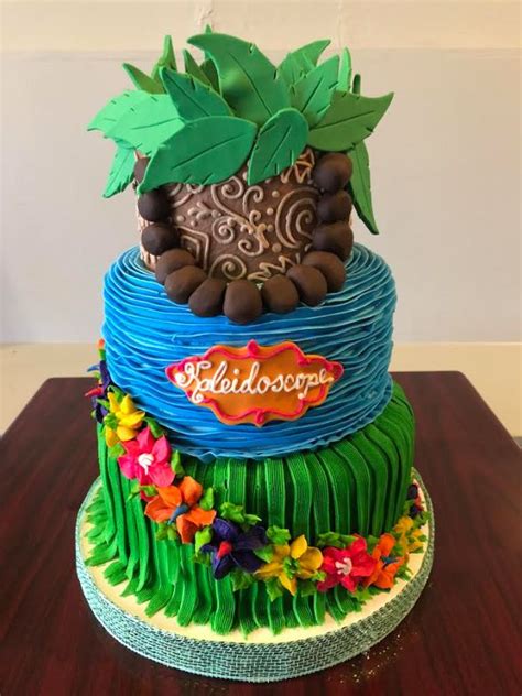 Hawaiian Luau Themed Cake Adrienne And Co Bakery Hawaiian Birthday Cakes Butterfly Birthday