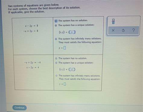 Solved Two Systems Of Equations Are Given Below For Each