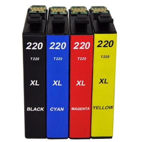 Epson 220xl High Yield Ink Cartridge 4pk 1 Black 1 Cyan 1 Magenta 1 Yellow Remanufactured