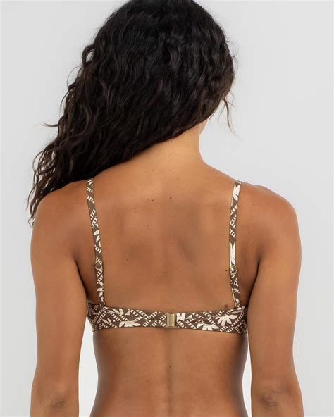 Shop Rhythm Utopia Crop Bikini Top In Brown Fast Shipping Easy