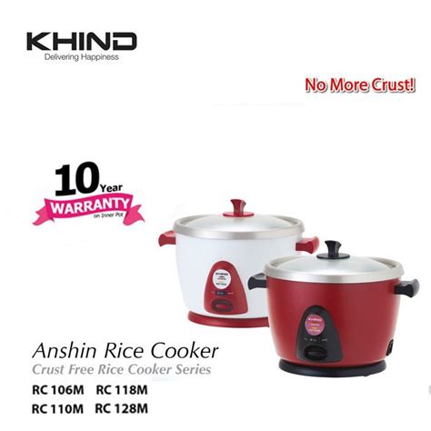 Khind Anshin Rice Cooker With Stainless Steel Inner Pot RC110M Random