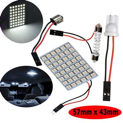 T10 Festoon BA9S Adapter Dome Roof Light 48 LED White Lamp Panel Y1 F