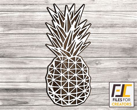 Pineapple Laser Cut Svg Dxf Files Cnc Files For Wood Wall Etsy