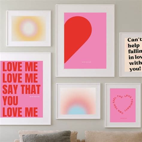 Pink Preppy Wall Art Set Of 12 Preppy Room Decor Dorm Room Etsy India