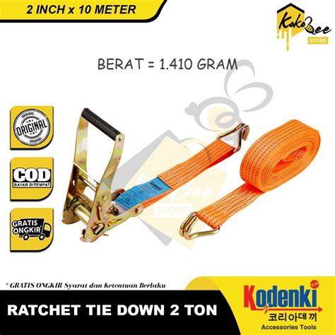 Jual Ratchet Tie Down Cargo Lashing Belt 2 X 10M Tali Pengikat