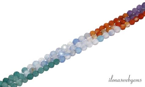 Edelsteen Mix Facet Rond Ca 2mm Ilona S Silver Gemstones