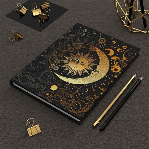 Sun Moon Stars Celestial Hard Cover Journal Custom Dream Journal